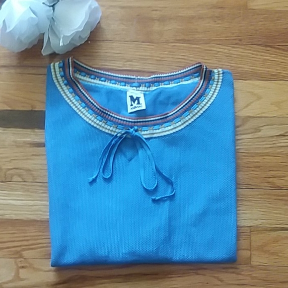 M Missoni Sleeveless Pullover Sweater Vest Size 10 Blue Multi Stripe